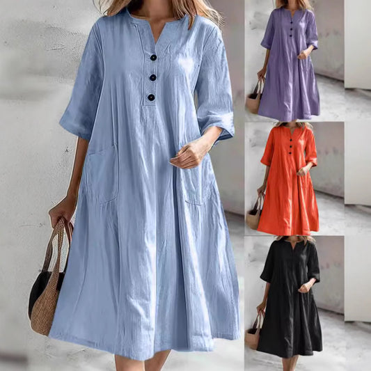 Cross Border Dress Loose Three-button Pocket Jumpsuit
