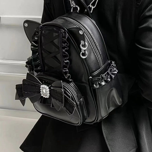 Japanese Cute Mine Lace Cat Ear Backpack