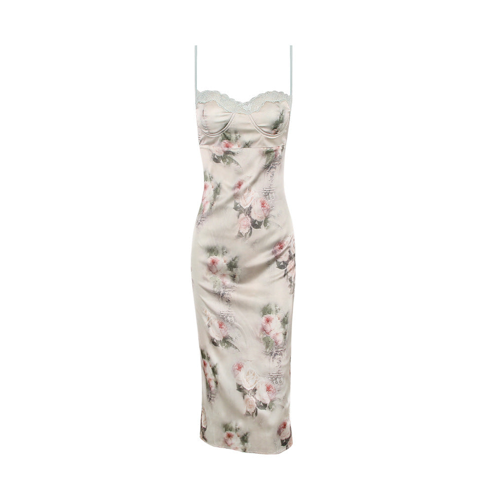 New Lace Sling Backless Sheath Dress
