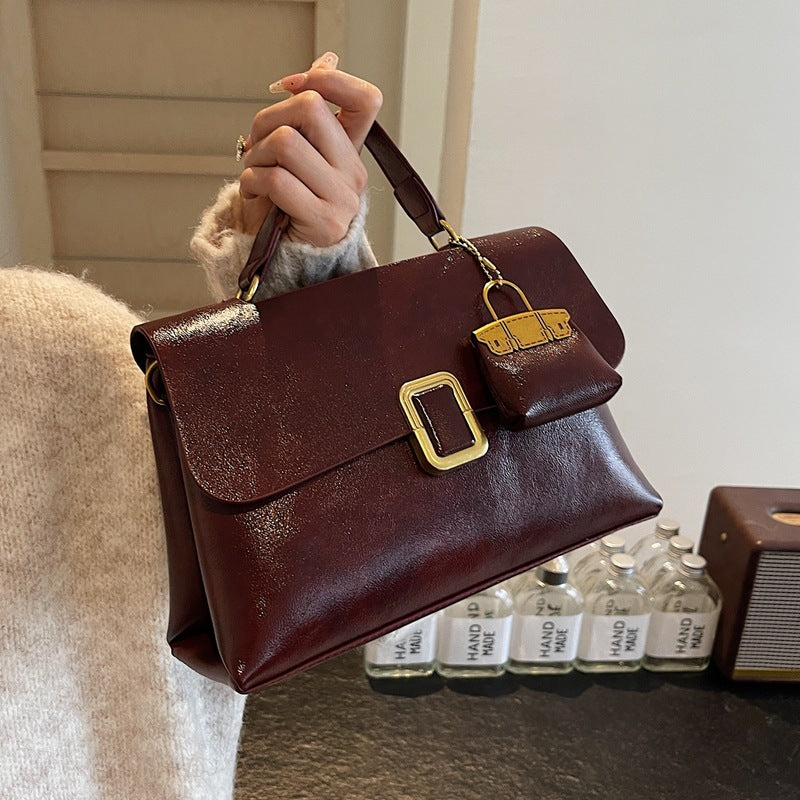 Women's Fashion Messenger Bag Double-layer All Match With Zipper