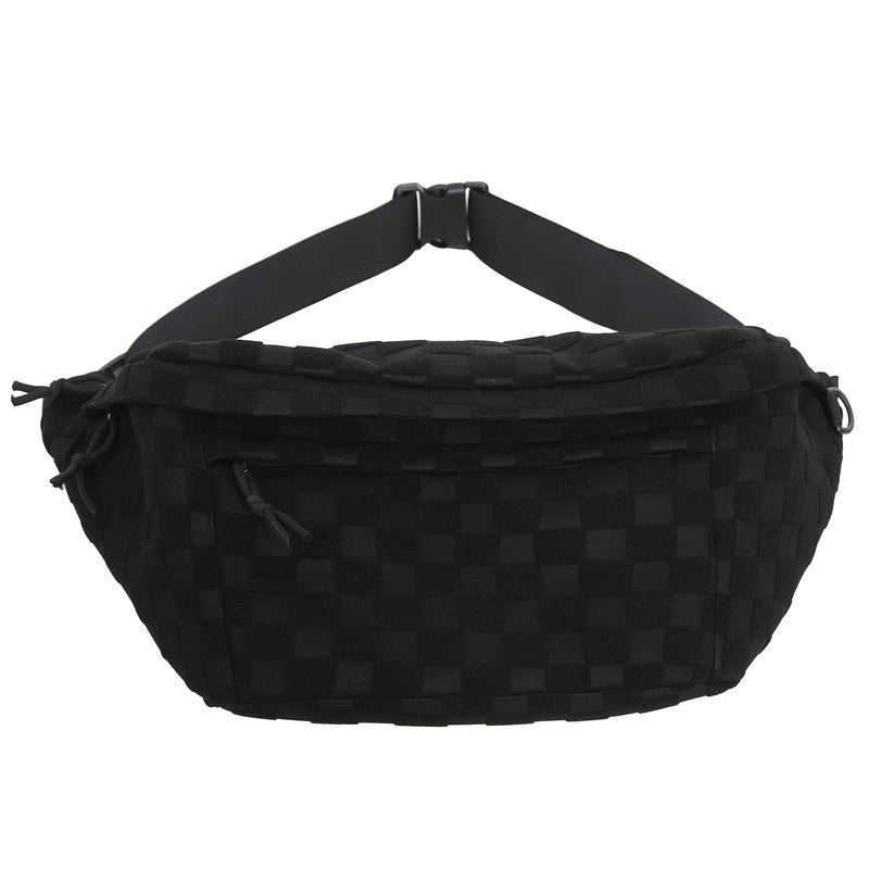 Chessboard Plaid Chest Bag Shoulder Crossbody Large Capacity