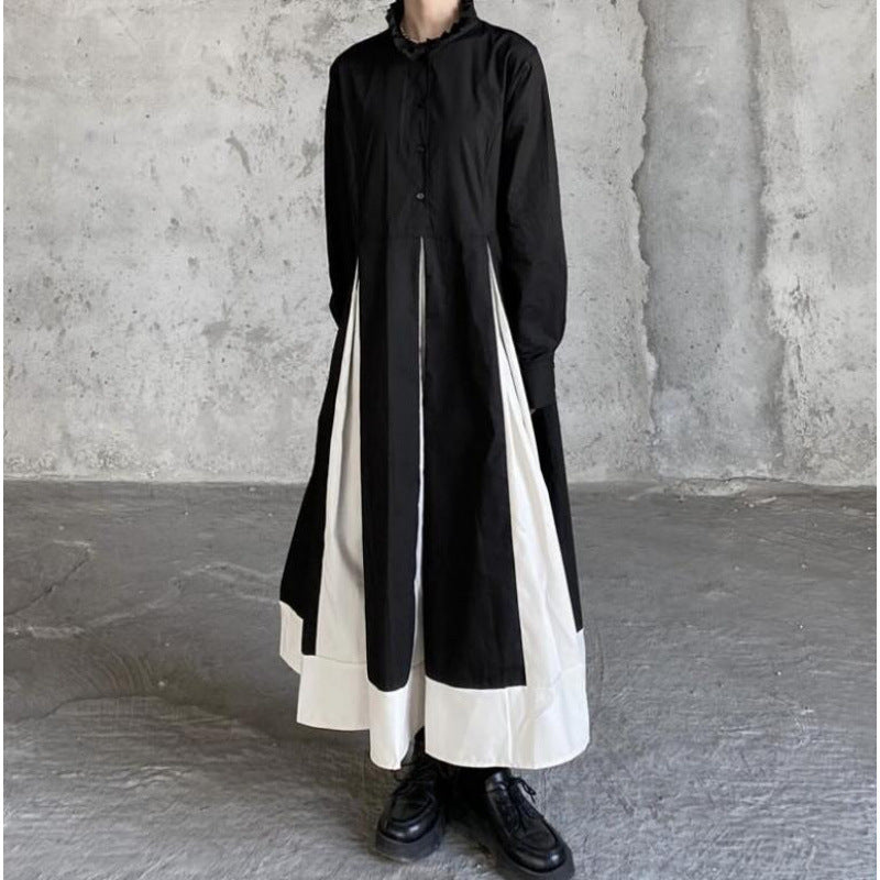 Black And White Contrasting-color Dress Children