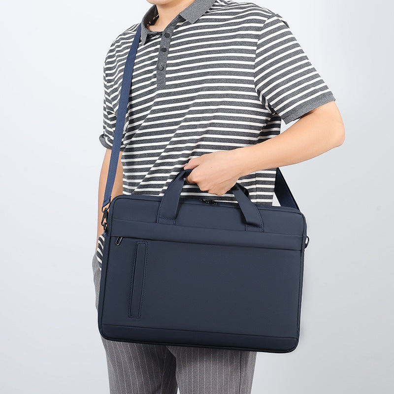 Cross-Border Men's Laptop Briefcase Large Capacity Business Notebook Simple Crossbody Laptop Bag