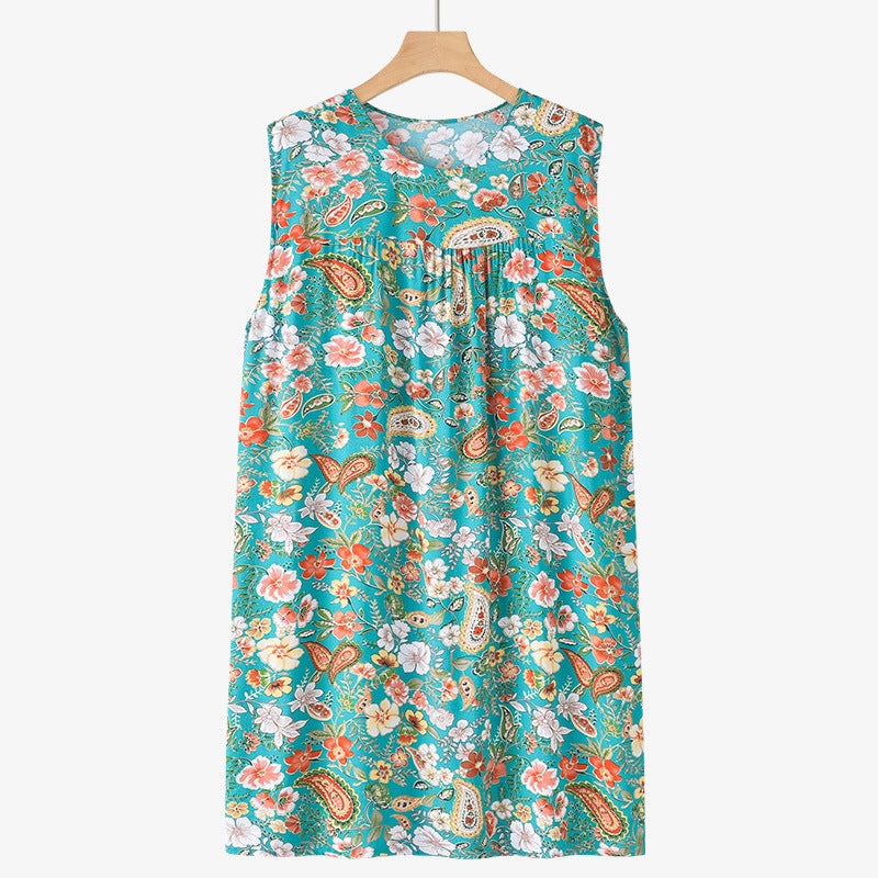 Sleeveless Nightdress Pajamas Thin Loose Home Wear