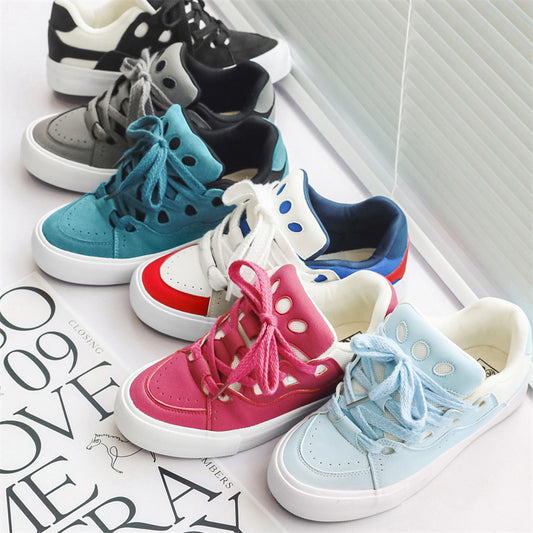 Breathable Color-blocking Board Shoes Couple Bread Shoes