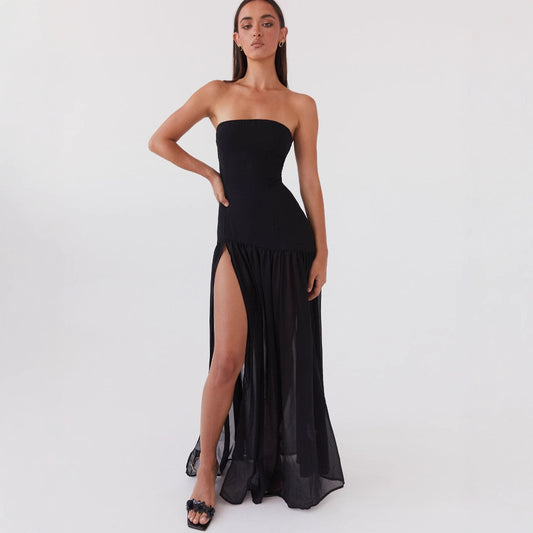 Women's Solid Color Sweet And Spicy Style Sexy Tube Top Dress