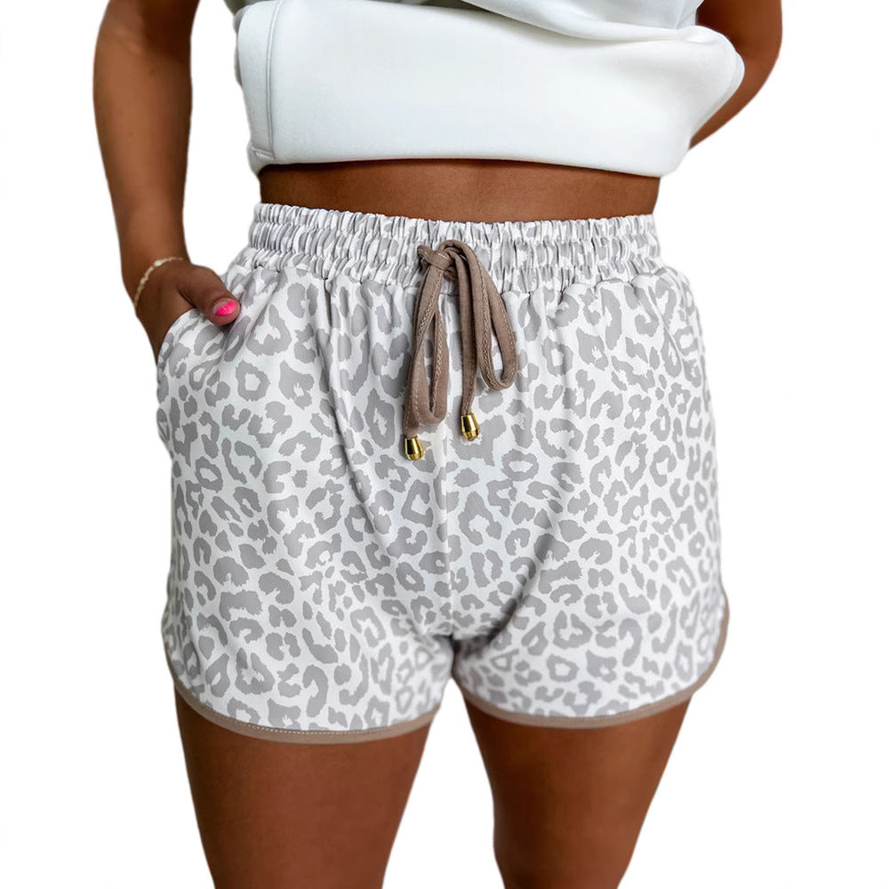Leopard Print High Waist Casual Pants Women European And American