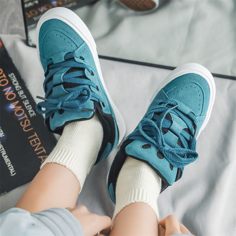 Breathable Color-blocking Board Shoes Couple Bread Shoes