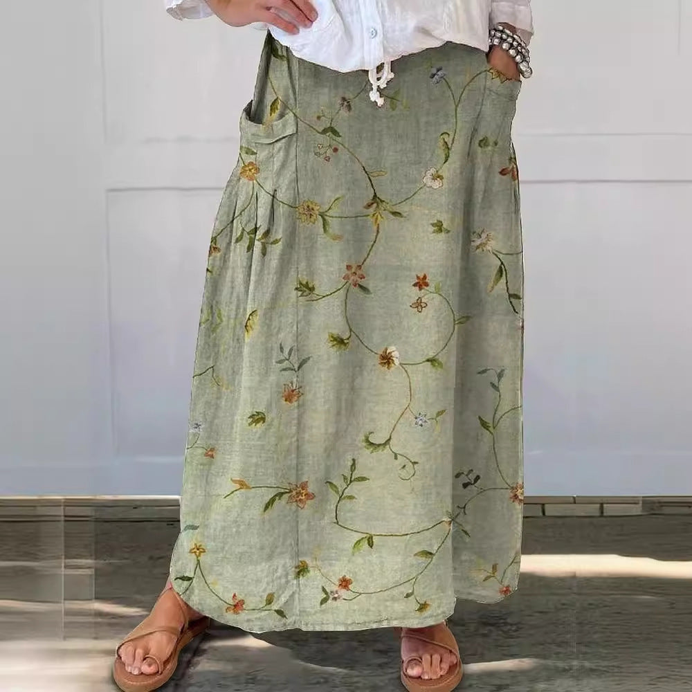 Women's Vintage Printed Classical Floral Skirt