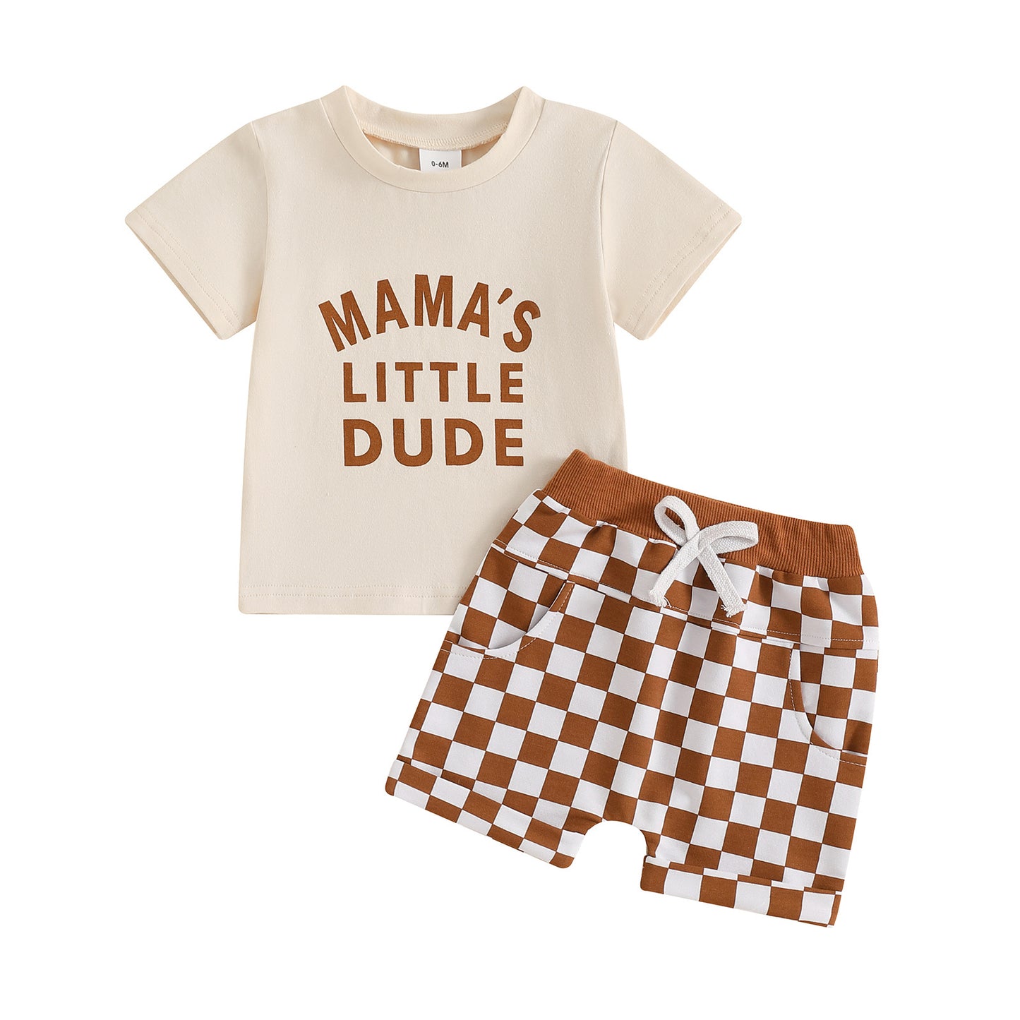 Letter Print Short-sleeve Suit