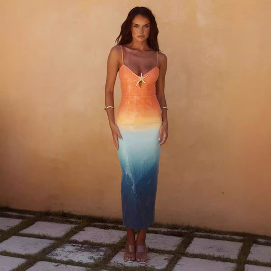 Women's Fashion Gradient Figure Dress