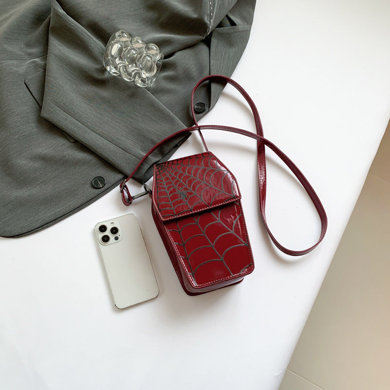 Personalized Niche Design Spider Printed Shoulder Bag Western Style Messenger Bag