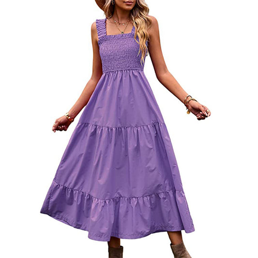 Casual Bohemian Sleeveless Spaghetti Strap Women's Summer Maxi Dress