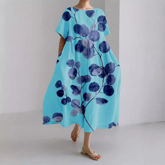 Women's Fashion Premium Short Sleeve Print Dress