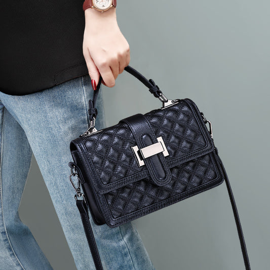 Trendy Fashionable All-match Texture Diamond Plaid Crossbody Bag