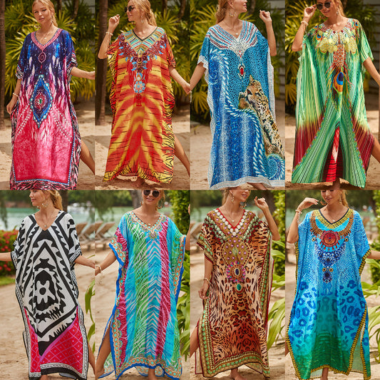 European And American Blouse Loose Plus Size Seaside Vacation