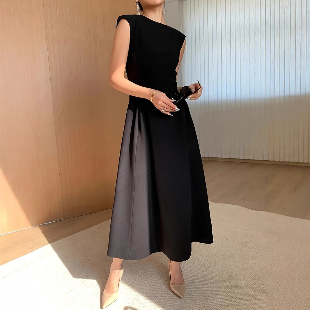 Dress Sleeveless Mid-length Stitching