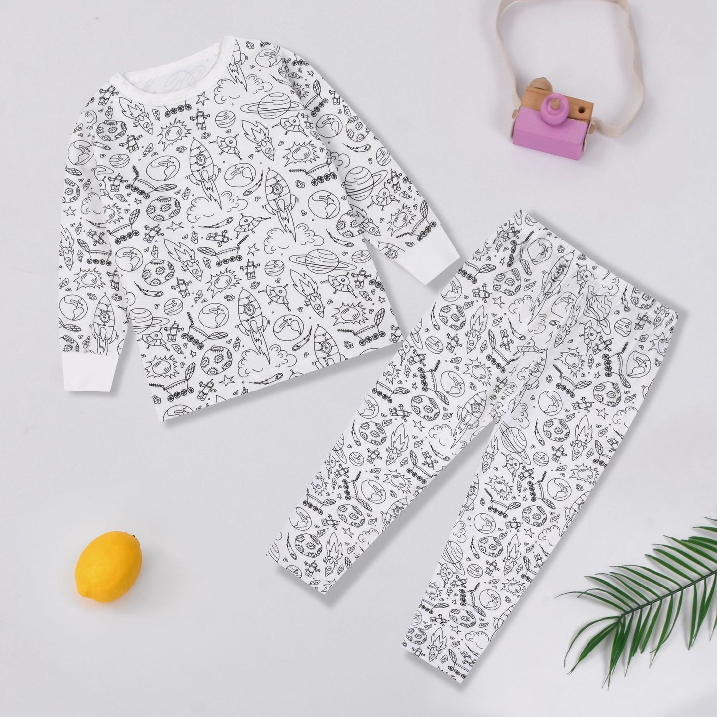 Girls Sketch Coloring Comfortable DIY Hand-painted Graffiti Suit
