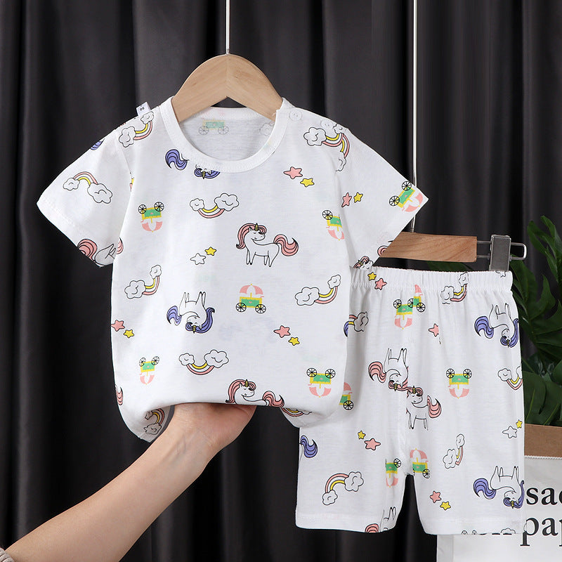 Children's Short-sleeved Shorts Suit T-shirt Cotton Class A Two-piece Set