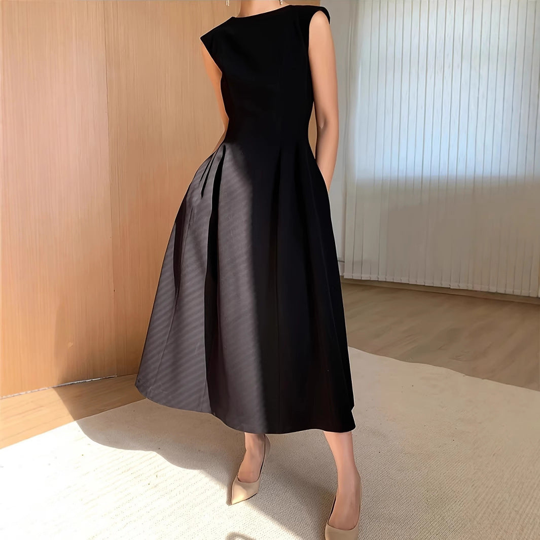 Dress Sleeveless Mid-length Stitching