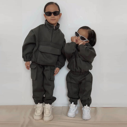 Clothing Boys And Girls Western Style Fashion Sweater Two-piece Children's Casual Sports Sets