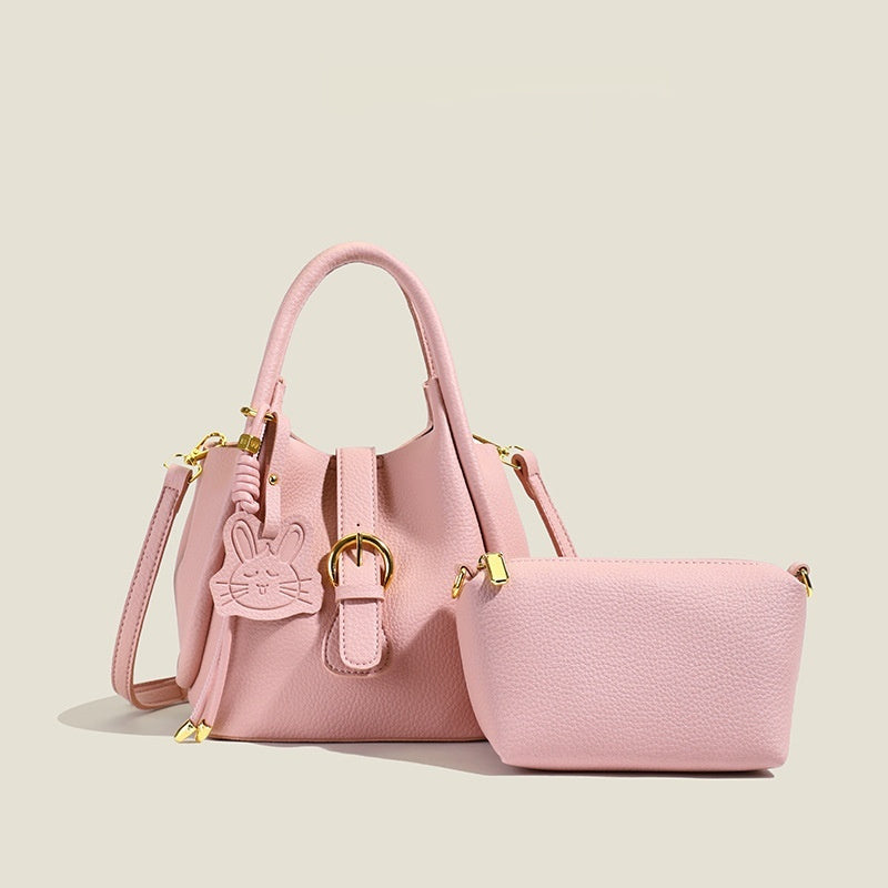 Cat Cute One-shoulder Portable Cross Body Bucket Bag