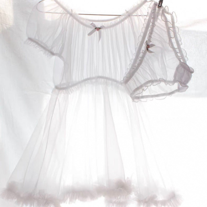 Sexy Mesh Skirt Scheming Design Western Style Waist Reduction Age Reducing Sexy Lingerie