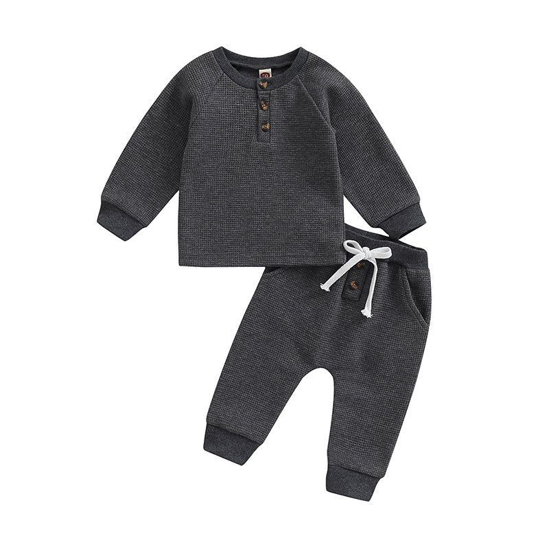 Children's Sweatshirt Round Neck Long Sleeve Elastic Band Pants Set
