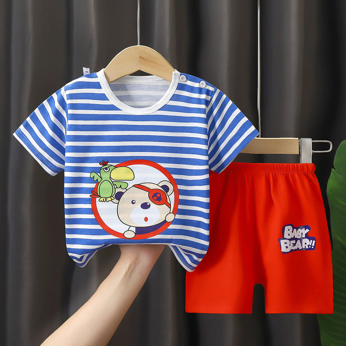 Children's Short-sleeved Shorts Suit T-shirt Cotton Class A Two-piece Set