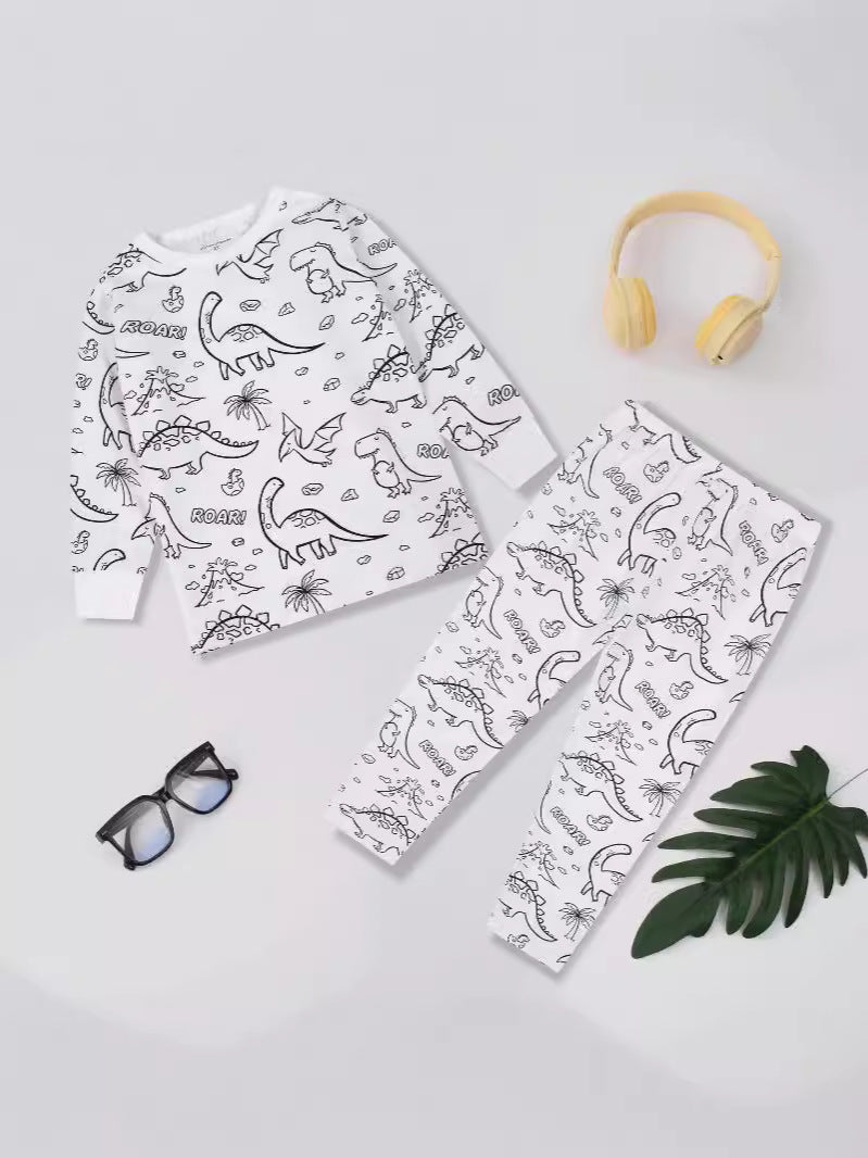 Girls Sketch Coloring Comfortable DIY Hand-painted Graffiti Suit