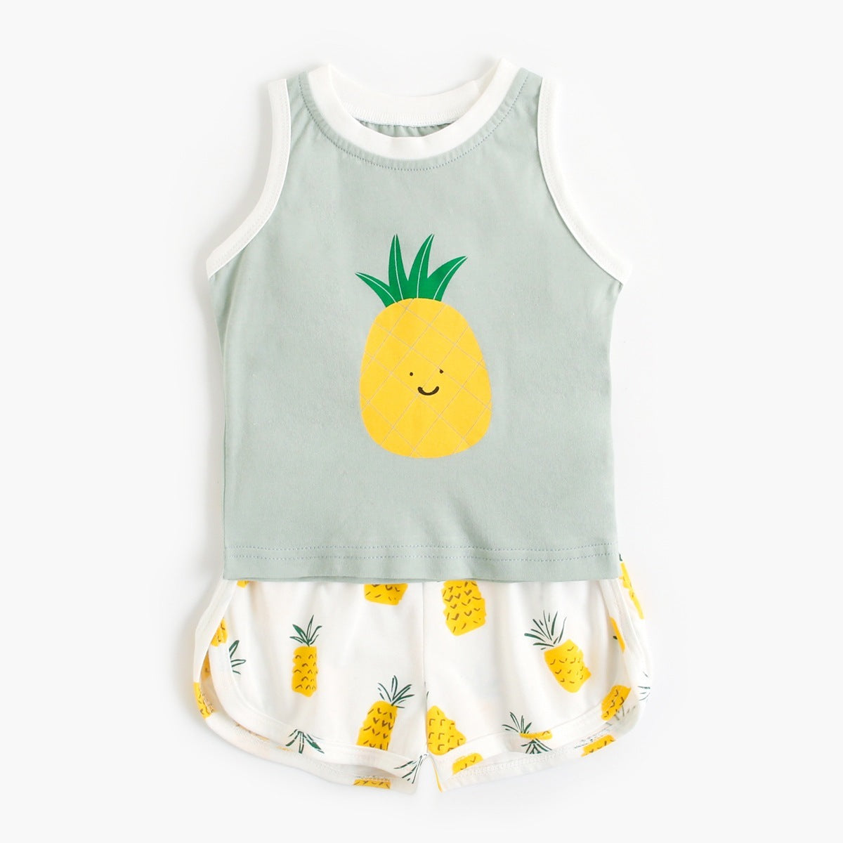Cartoon Children's Clothes Boys And Girls Baby Cotton Vest Shorts Suit