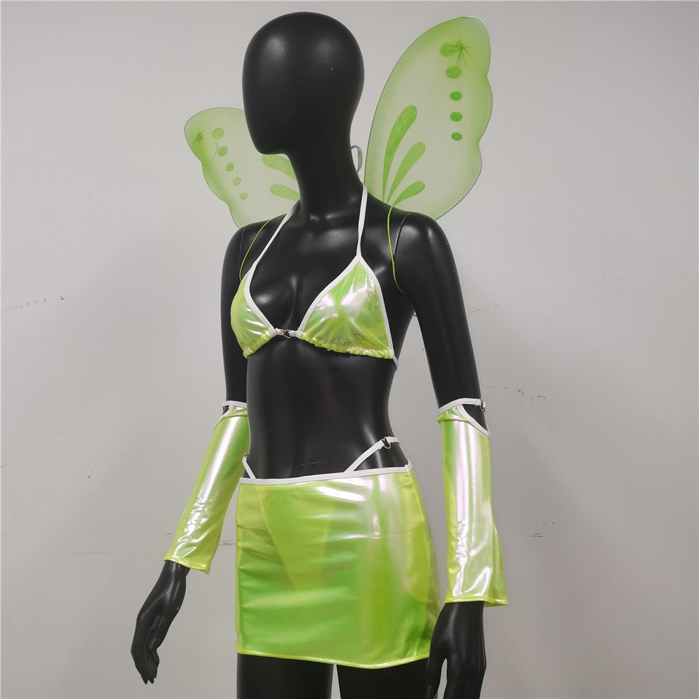Lingerie Set Emotional Cleavage Split Skirt Wings