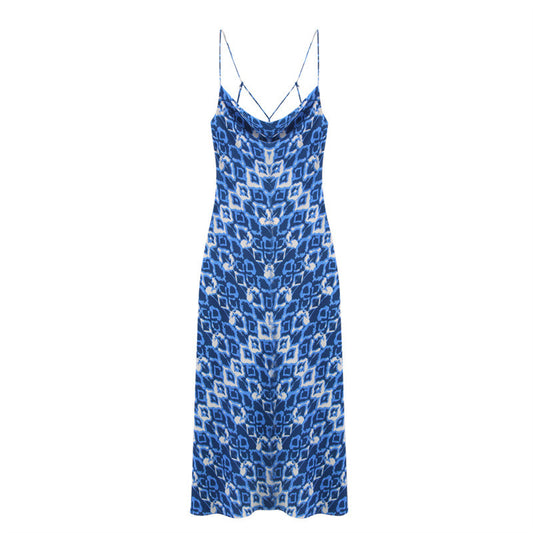 Corrugated Printed Underwear Midi Skirt Dress