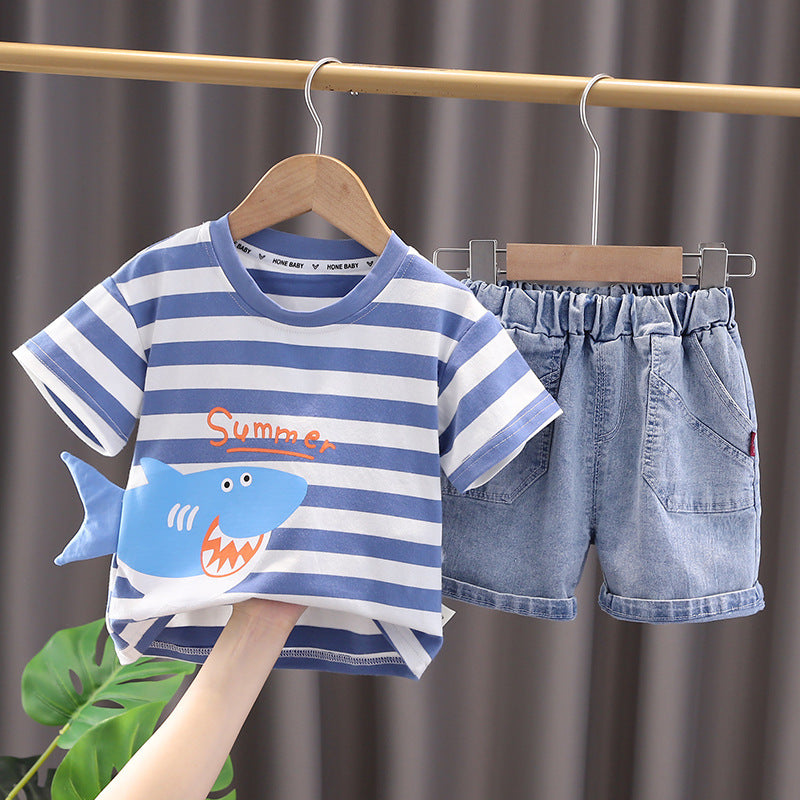 Boys' Summer Wear Fashion Short-sleeved Shorts Suit