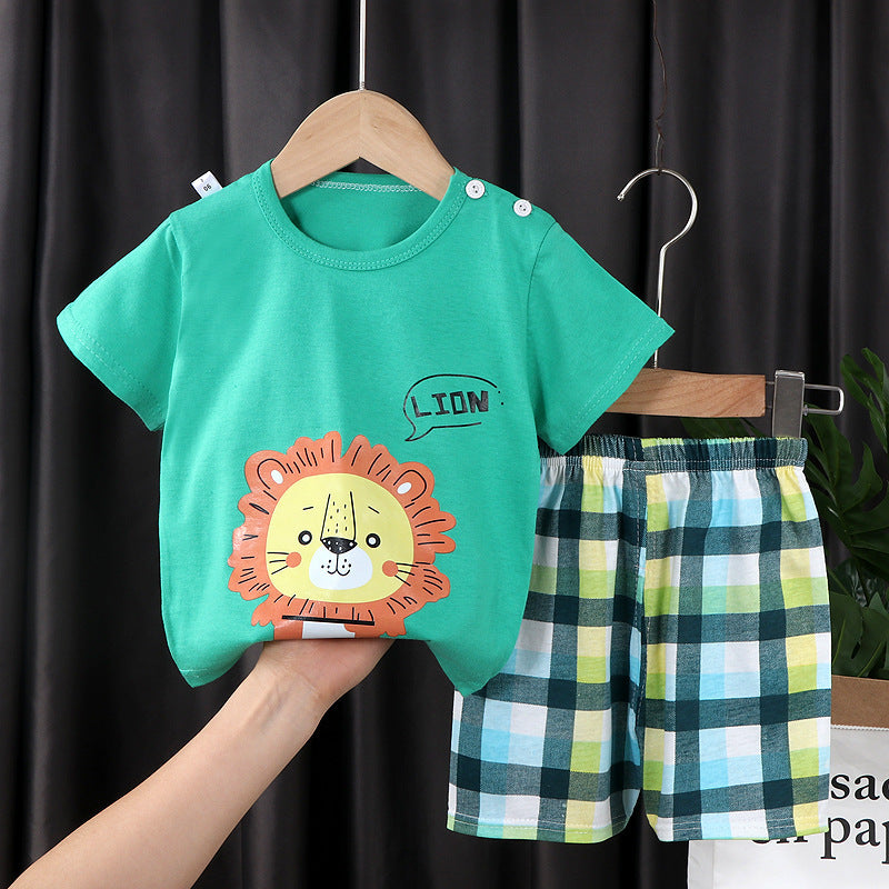 Children's Short-sleeved Shorts Suit T-shirt Cotton Class A Two-piece Set
