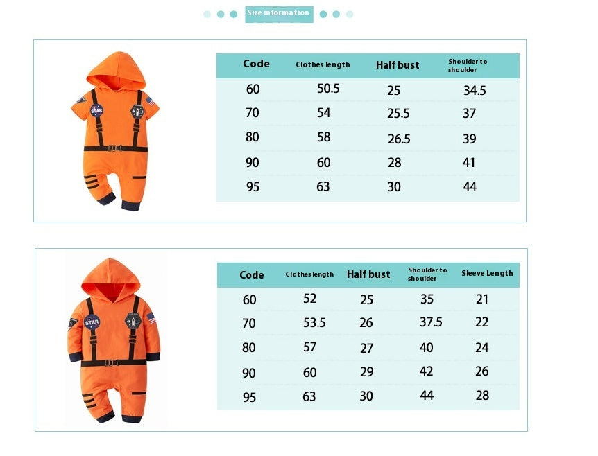 Space Suit Summer Boys' Long-sleeved Jumpsuit Holiday Clothes