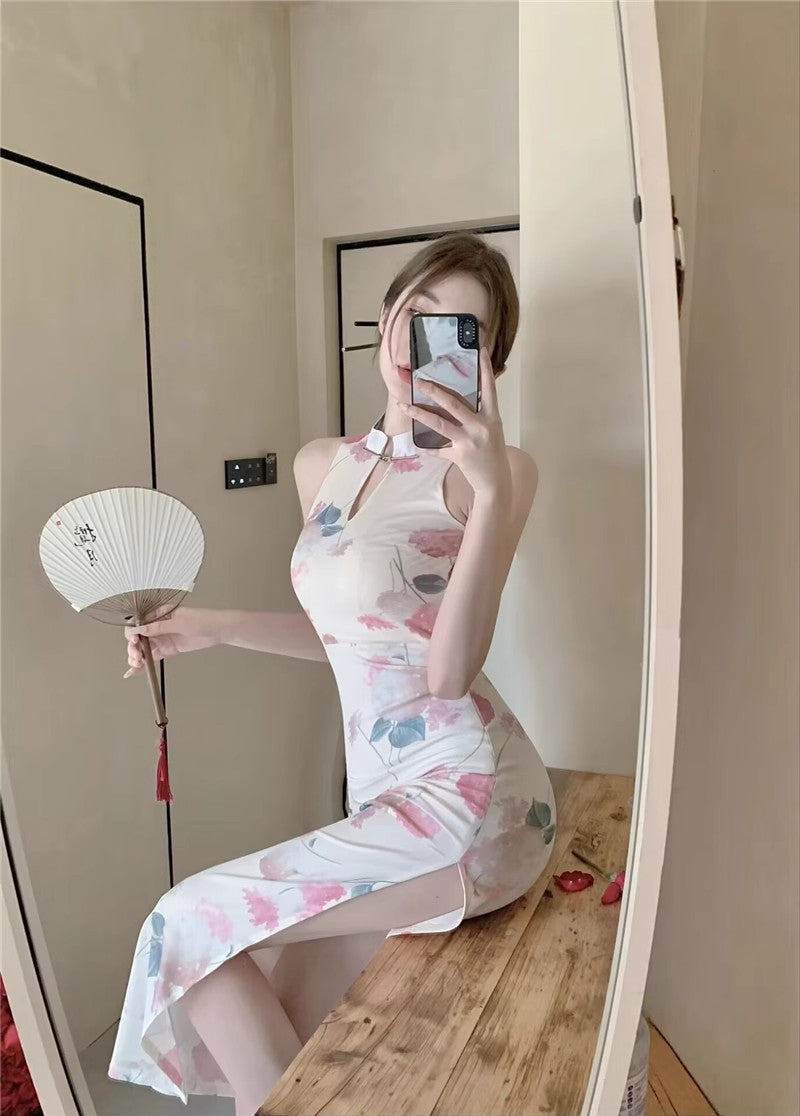 Chinese Style Improved Cheongsam Dress Sexy Tight Split Hip