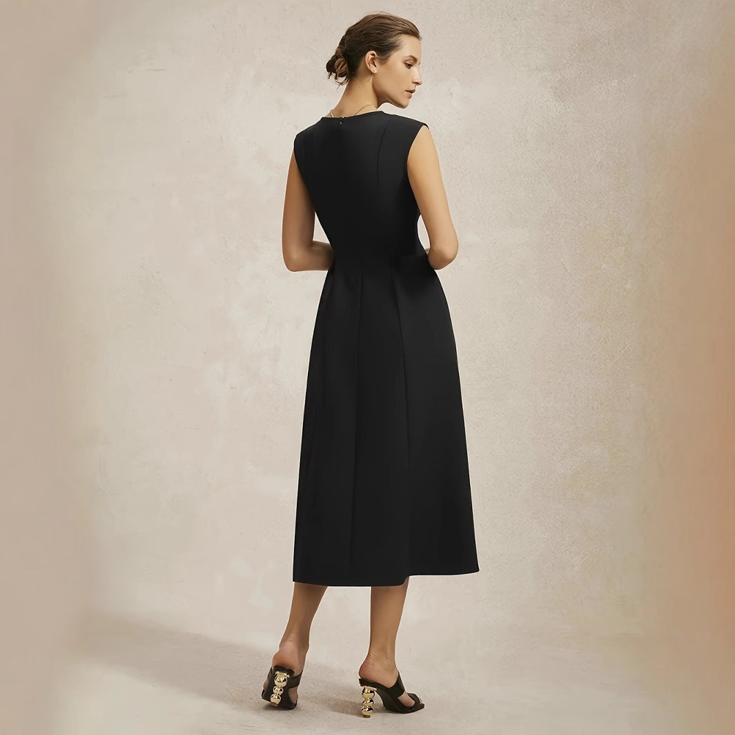 Dress Sleeveless Mid-length Stitching