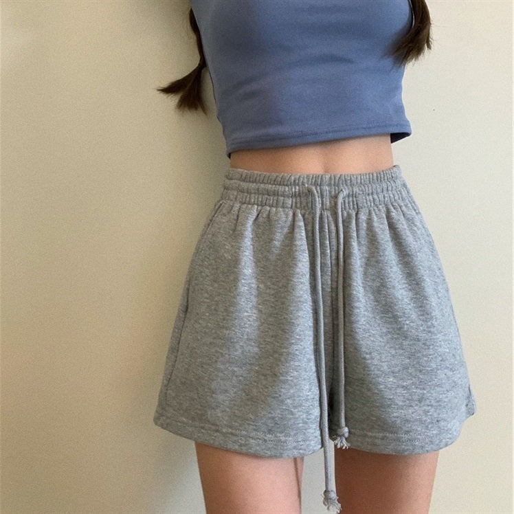 Shorts Women's Thin High Waist Loose Straight Sports Pants