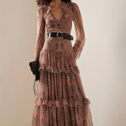 Women's Fashion Personalized Floral Print Dress