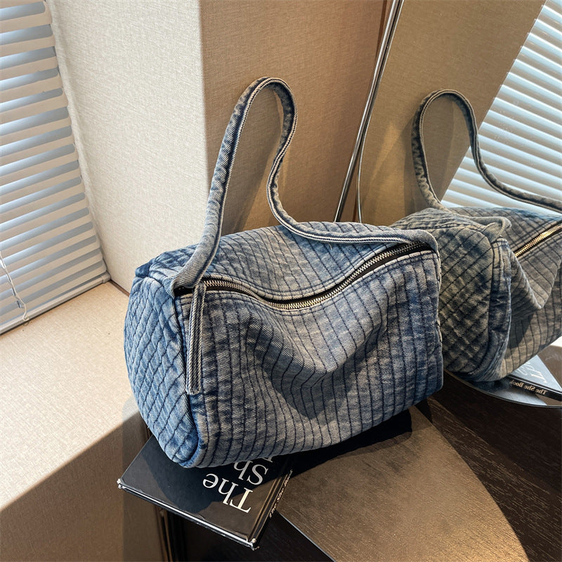 Women's Washed Denim Fashion Large Capacity Shoulder Bag