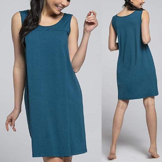 Women's Fashion Solid Color Breastfeeding Dress