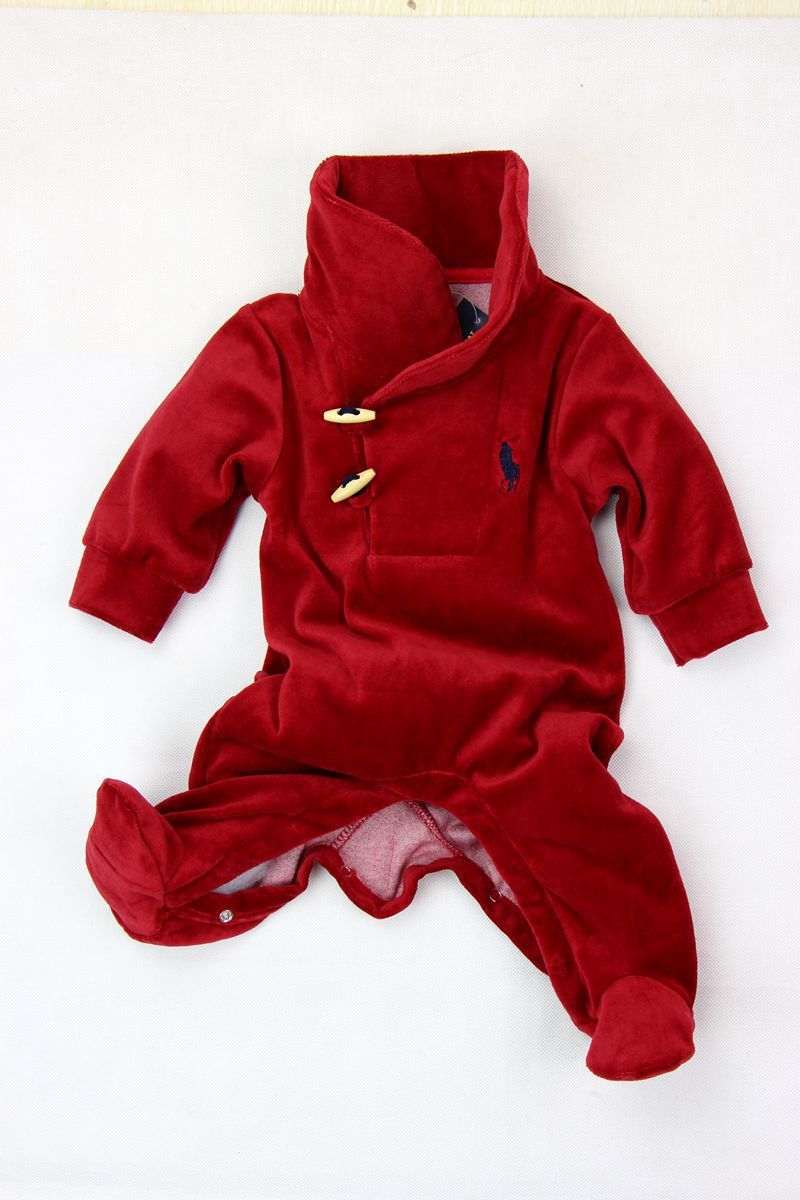 Velvet Baby Jumpsuit With Foot-wrapped Romper