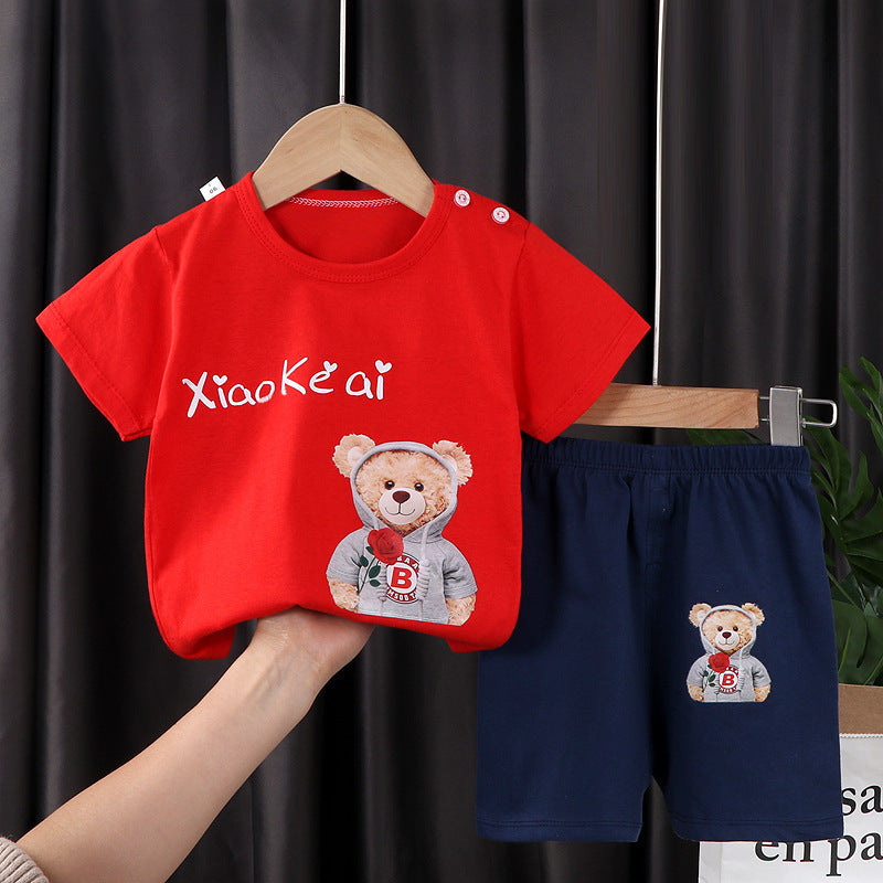 Children's Short-sleeved Shorts Suit T-shirt Cotton Class A Two-piece Set