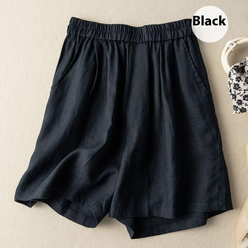 Artistic Retro Leisure Draping Cotton And Linen Wide-leg Pants For Women