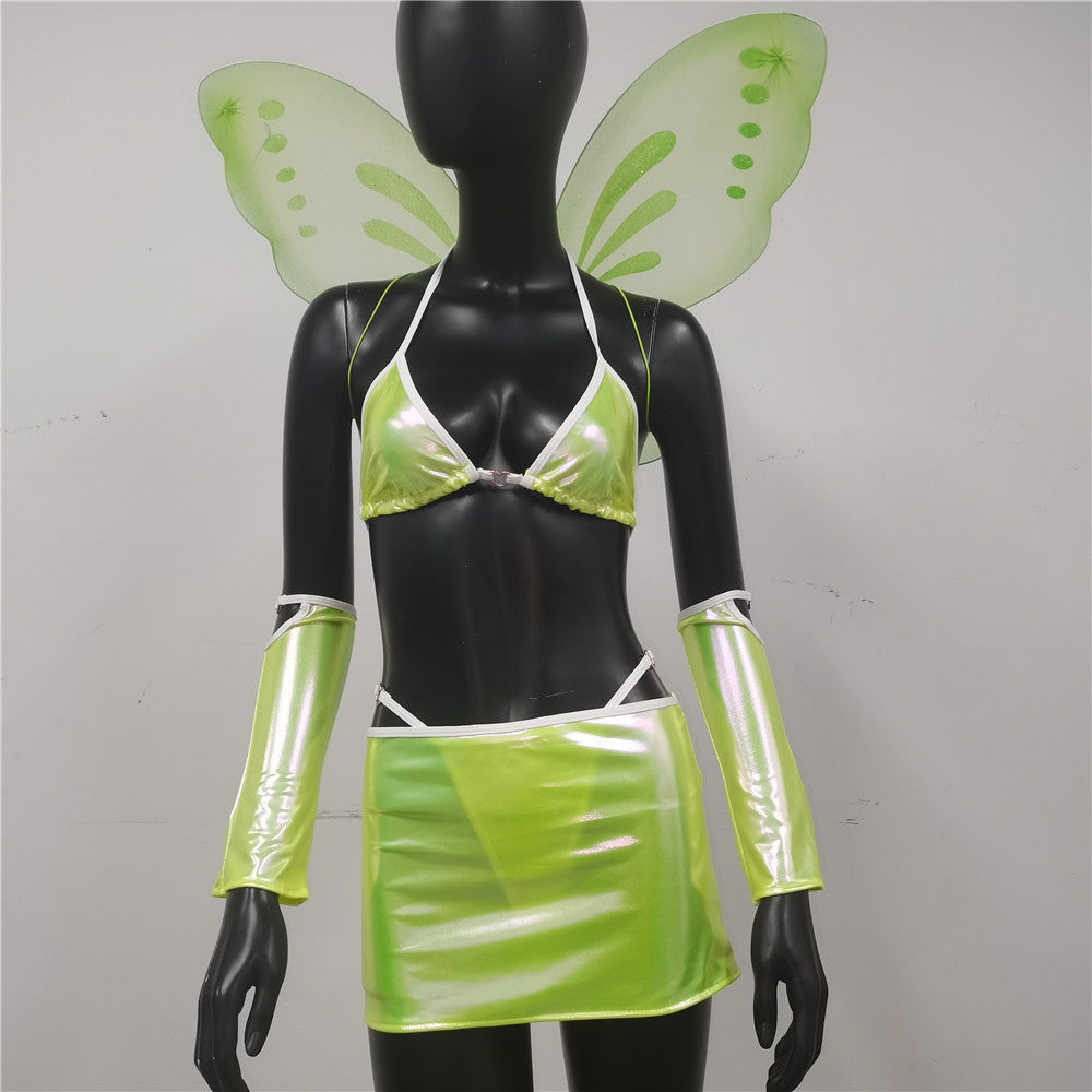 Lingerie Set Emotional Cleavage Split Skirt Wings