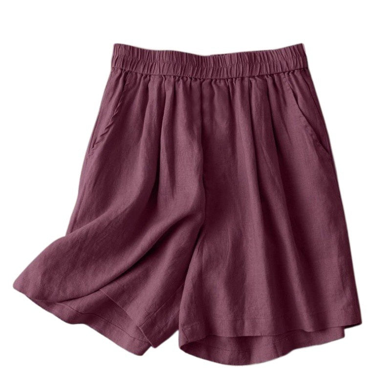Artistic Retro Leisure Draping Cotton And Linen Wide-leg Pants For Women