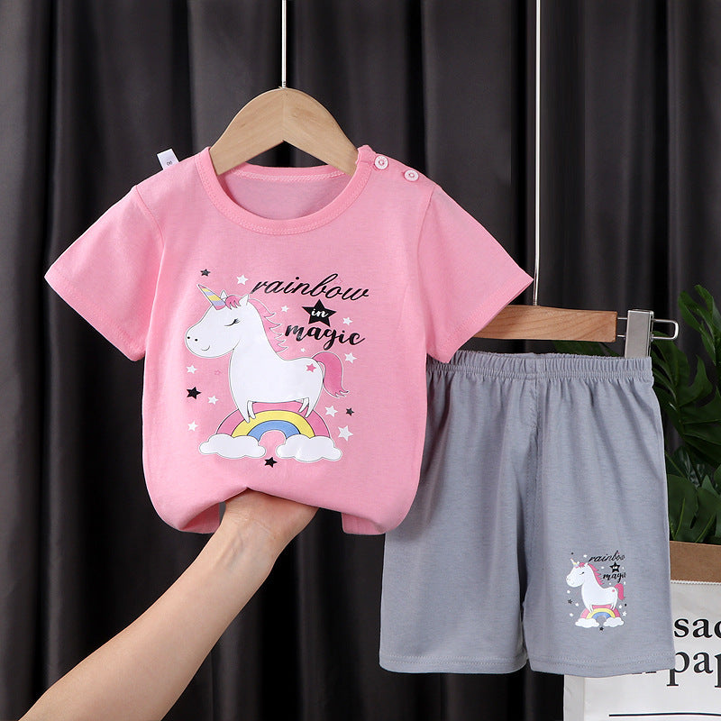 Children's Short-sleeved Shorts Suit T-shirt Cotton Class A Two-piece Set